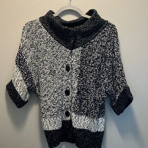 Chico's Black and White Marled Knit Cardigan Size 0